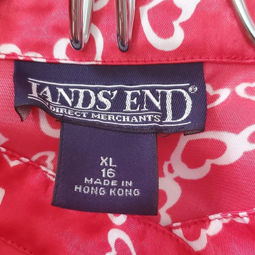 Two Pair Valentine Heart Design Lands' End Pajamas Girls